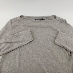 Ralph Lauren Sport Heather Grey Cotton Knit Drawstring Boatneck Dress M Medium